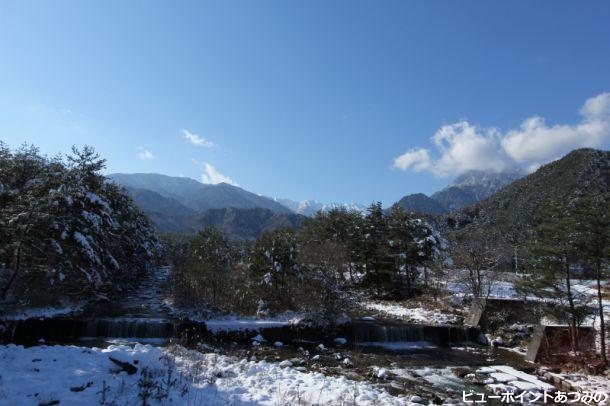 中房渓谷冬景色
