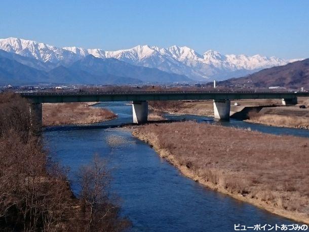 犀川と後立山連峰