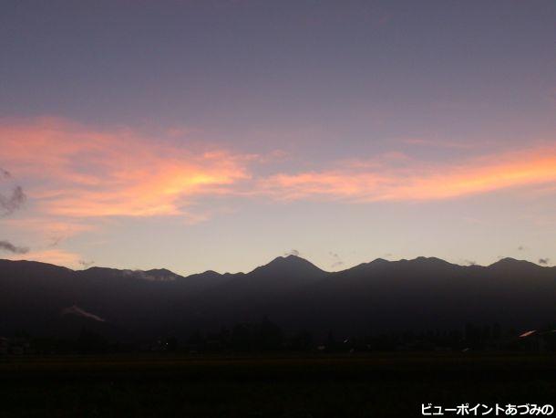 北アルプスの夕景