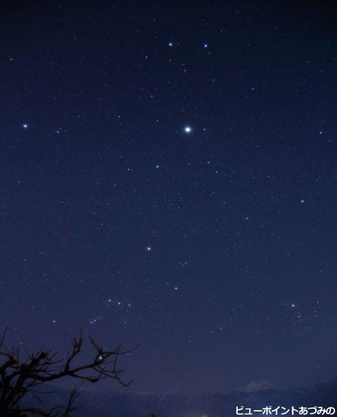 常念と星空