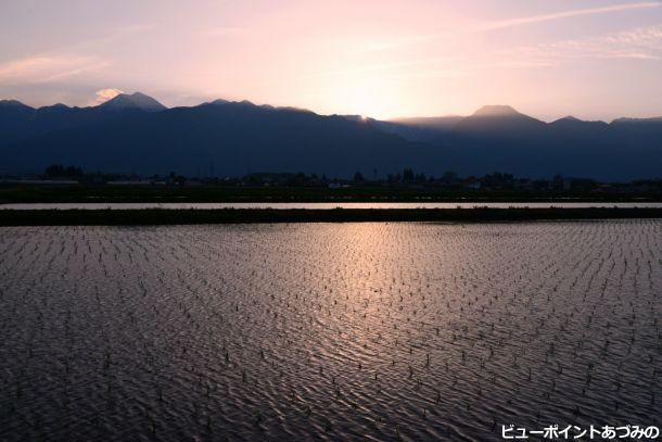 田植えの済んだ夕暮れ