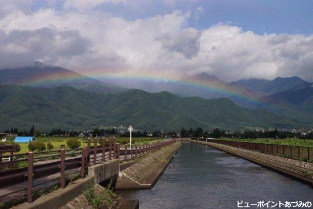 十ヶ堰にかかる虹