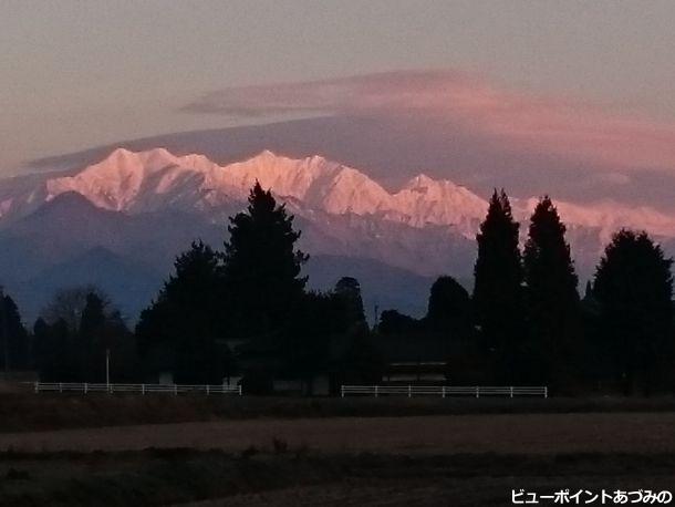 後立山連峰の朝焼け