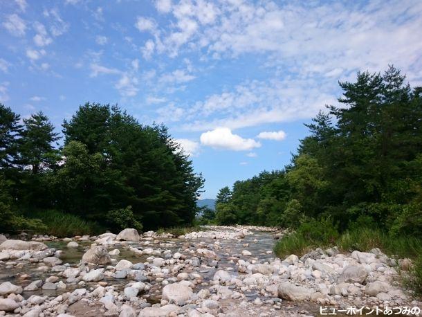 中房川と青空