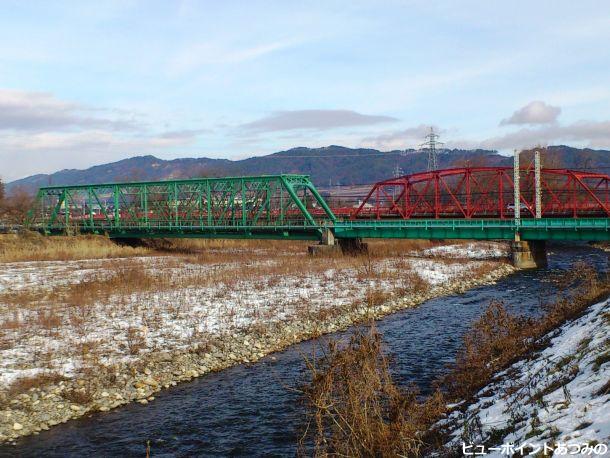 穂高川の鉄橋