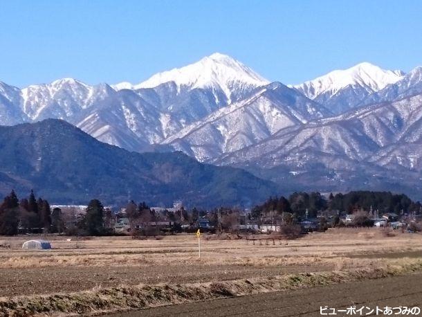 角蔵山と常念岳