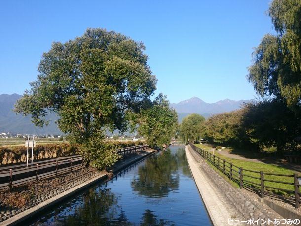 拾ヶ堰と常念岳