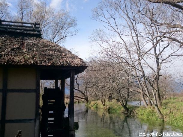 蓼川と水車小屋