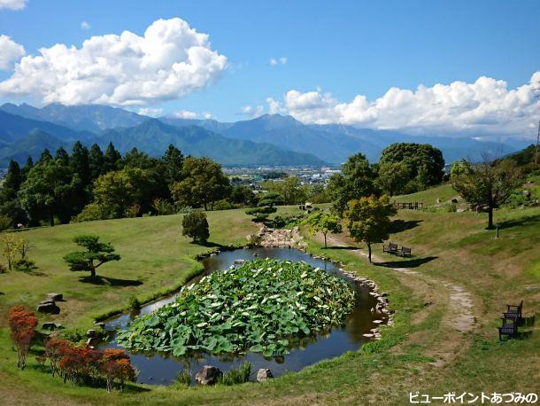 蓮池と後立山連峰