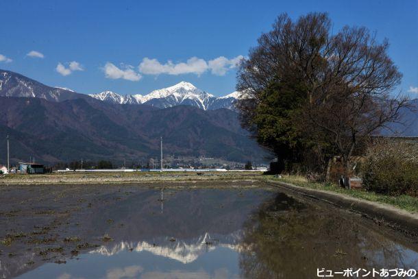 早春の常念岳