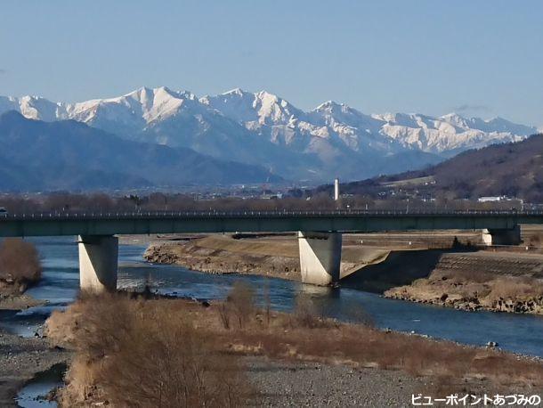 犀川と後立山連峰