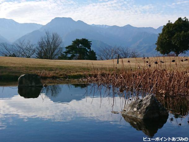 水鏡の有明山