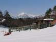 雪の農園と蓮華岳