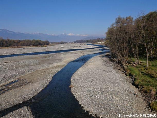 犀川と後立山連峰