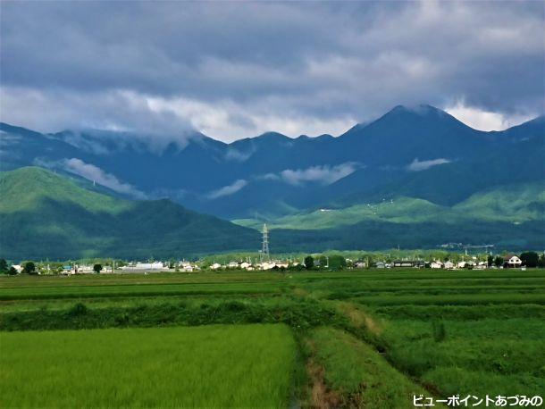 青田と常念岳