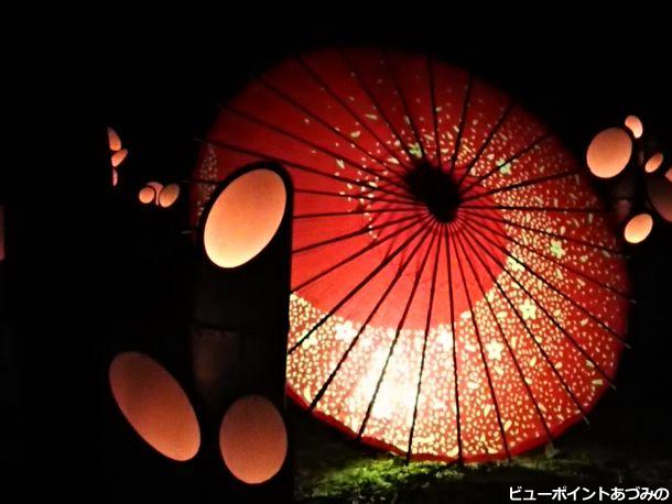 和傘と竹灯籠