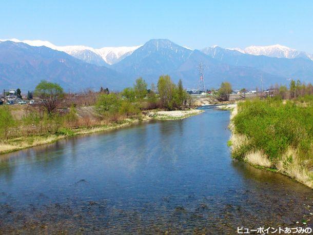 高瀬川と有明山