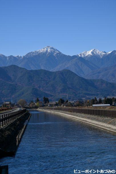 拾ヶ堰と常念岳