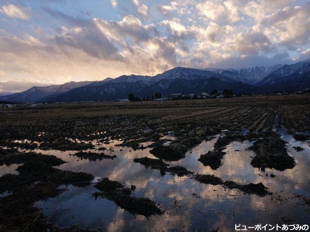 水鏡の夕景