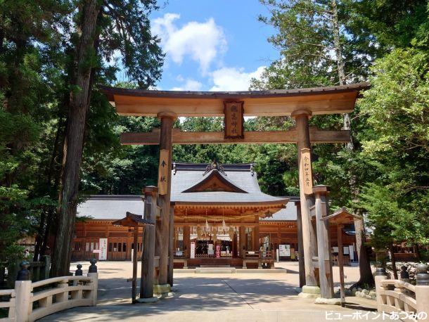 真夏の穂高神社