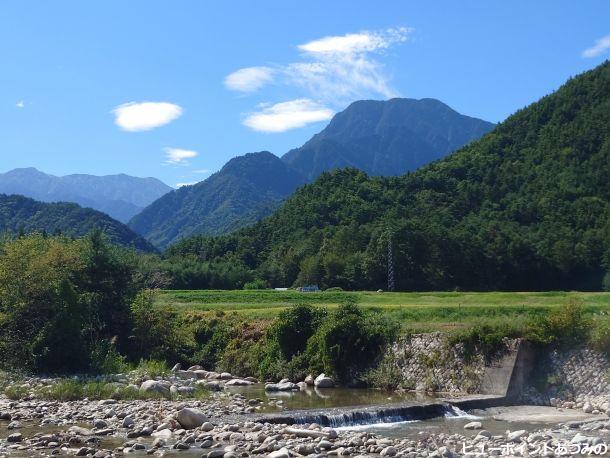 中房川と有明山