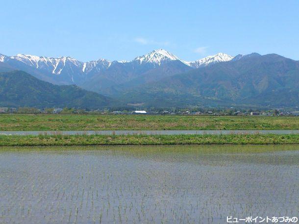 田園と常念岳