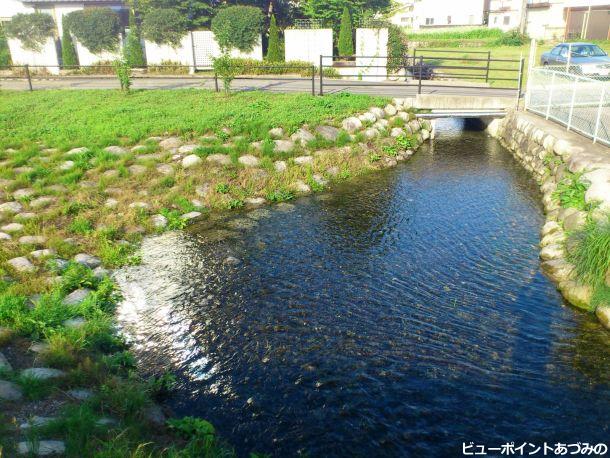 住宅街の湧水路