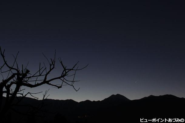 夕暮れの常念