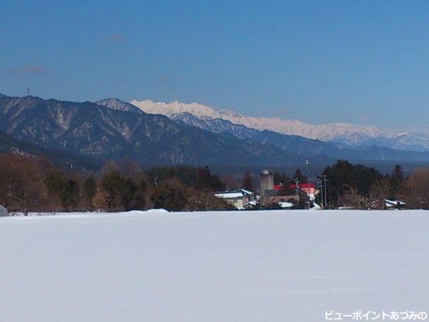 雪の北アルプス牧場