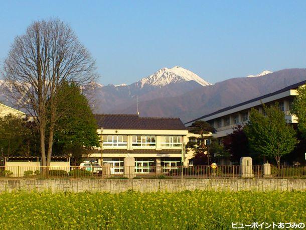 穂高西小と常念岳