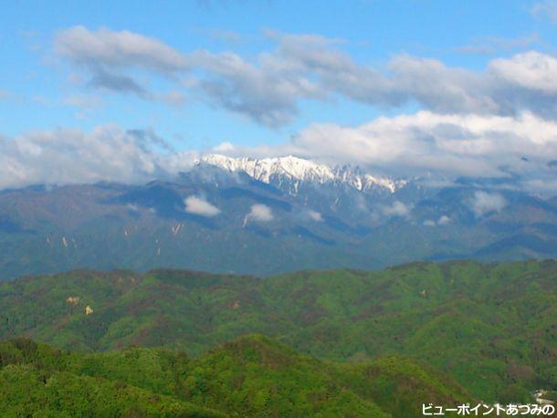 岩洲からの北アルプス