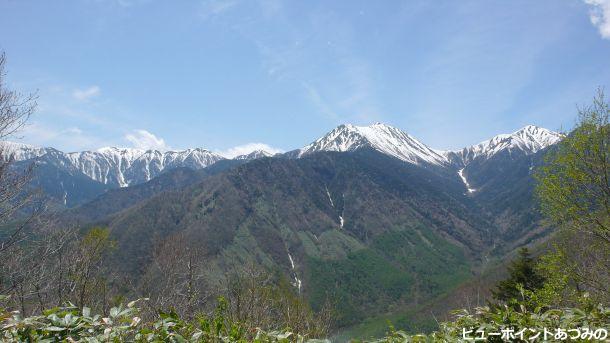 目の前は常念山脈